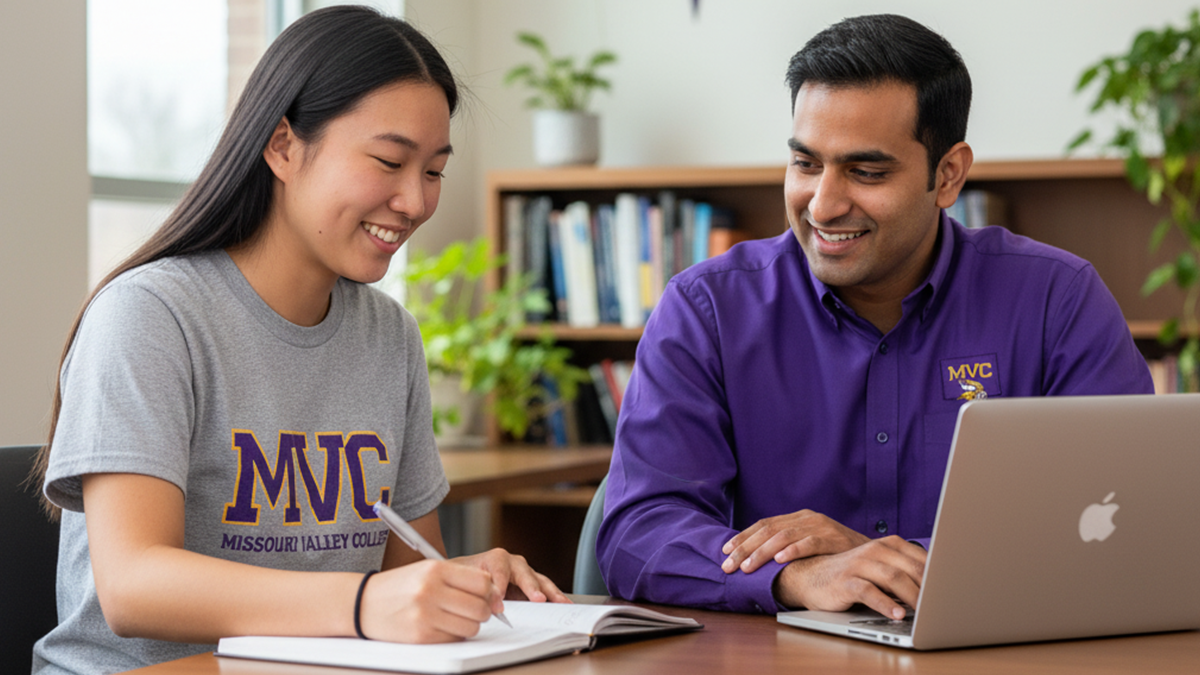 MVC faculty working with students