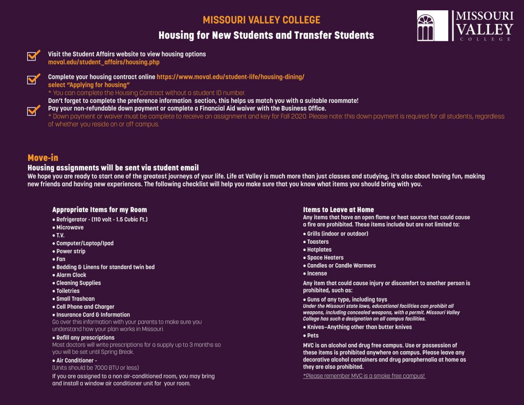 Housing & Dining Missouri Valley College