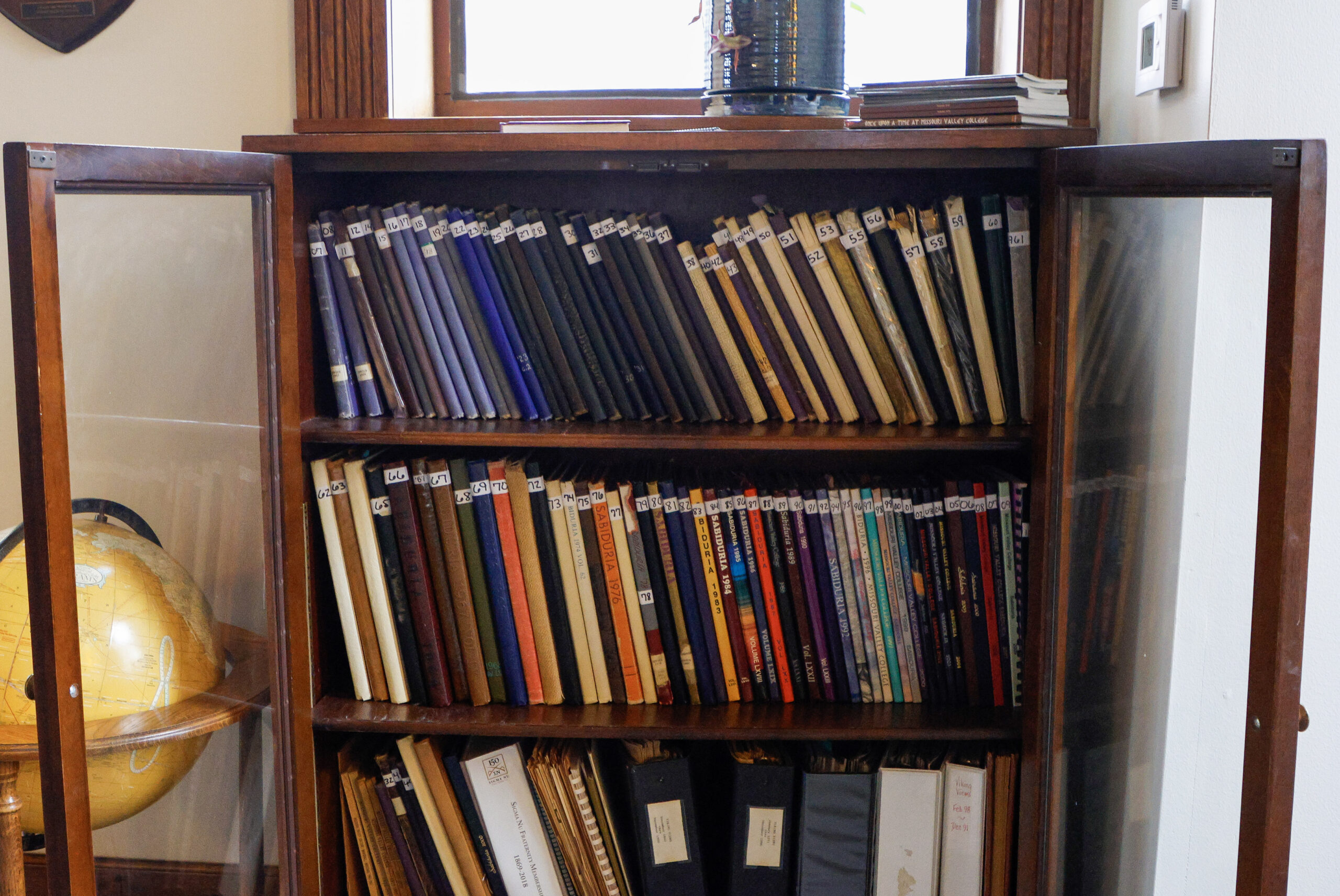 Alumni Recognition Center and Museum Sabiduría yearbooks from 1907 to 2011 on display