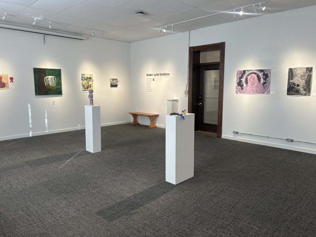 Morris Gallery Student artwork on display in the Morris Gallery on the third floor of Baity Hall
